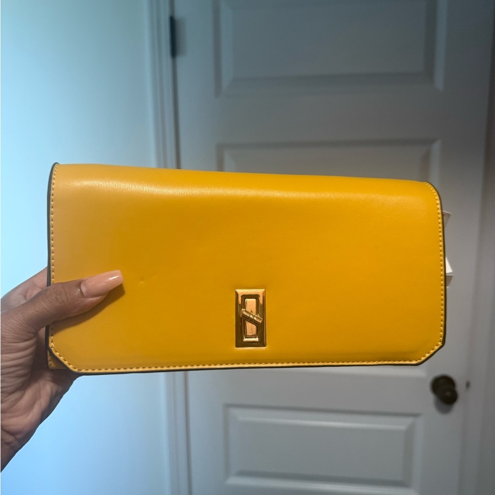 Yellow Leather Clutch